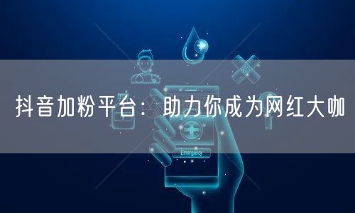 抖音加粉平台：助力你成为网红大咖