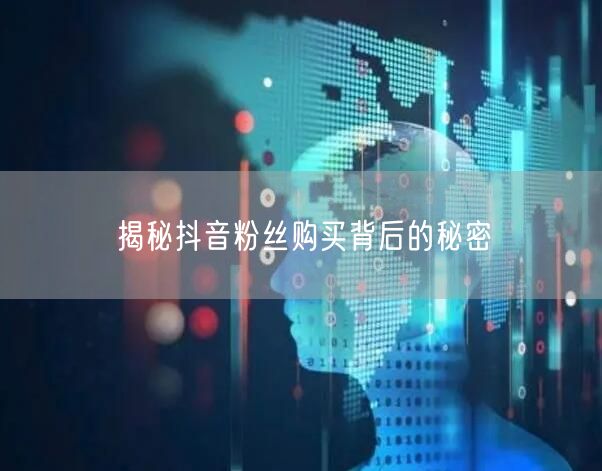 揭秘抖音粉丝购买背后的秘密