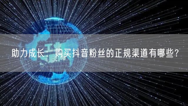 助力成长：购买抖音粉丝的正规渠道有哪些？