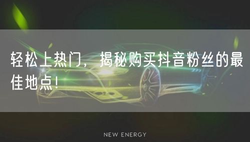 轻松上热门，揭秘购买抖音粉丝的最佳地点！