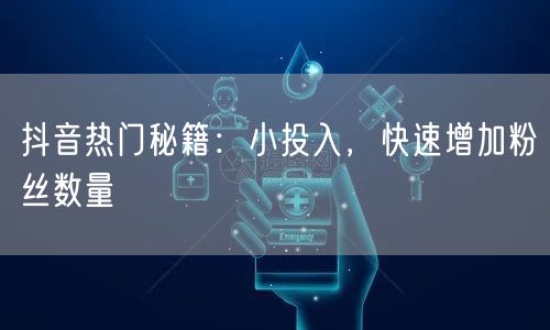 抖音热门秘籍：小投入，快速增加粉丝数量