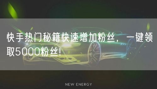 快手热门秘籍快速增加粉丝，一键领取5000粉丝!