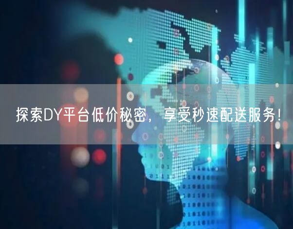 探索DY平台低价秘密，享受秒速配送服务！