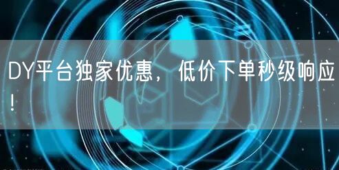 DY平台独家优惠，低价下单秒级响应！