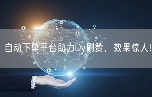 自动下单平台助力Dy刷赞，效果惊人！