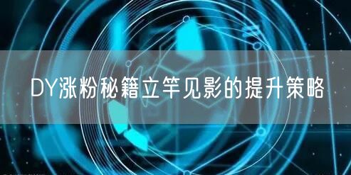 DY涨粉秘籍立竿见影的提升策略