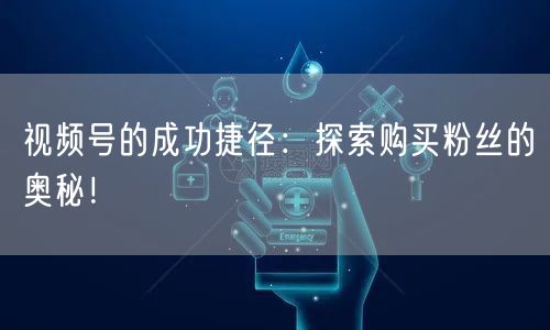 视频号的成功捷径：探索购买粉丝的奥秘！