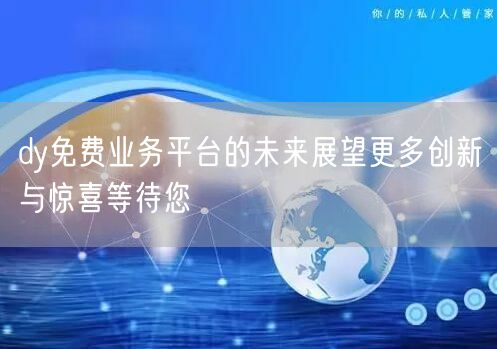 dy免费业务平台的未来展望更多创新与惊喜等待您