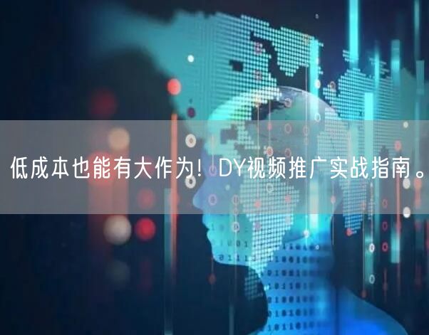 低成本也能有大作为！DY视频推广实战指南。