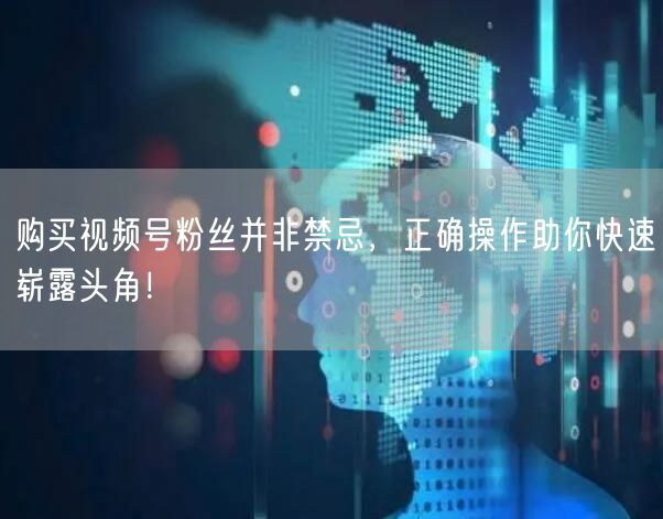 购买视频号粉丝并非禁忌，正确操作助你快速崭露头角！