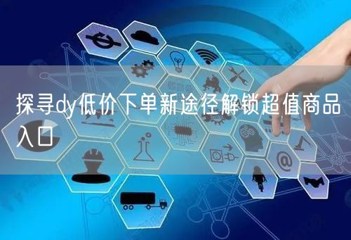探寻dy低价下单新途径解锁超值商品入口