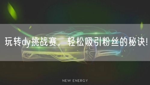 玩转dy挑战赛，轻松吸引粉丝的秘诀!