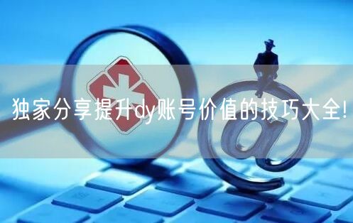 独家分享提升dy账号价值的技巧大全!
