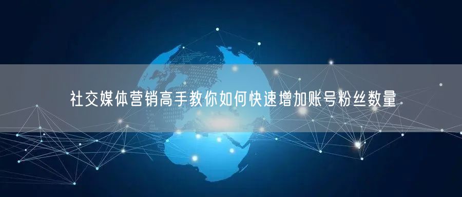 社交媒体营销高手教你如何快速增加账号粉丝数量