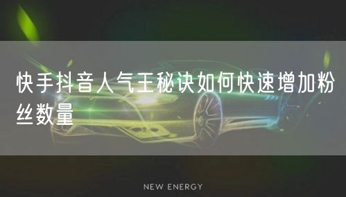 快手抖音人气王秘诀如何快速增加粉丝数量
