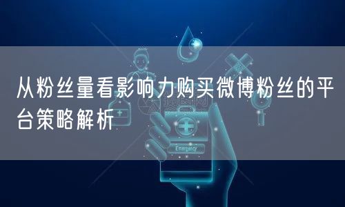 从粉丝量看影响力购买微博粉丝的平台策略解析