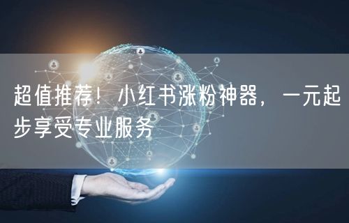 超值推荐！小红书涨粉神器，一元起步享受专业服务