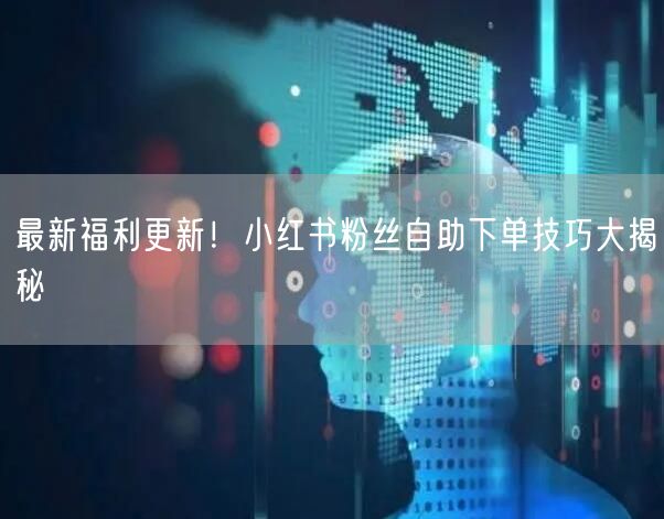 最新福利更新！小红书粉丝自助下单技巧大揭秘