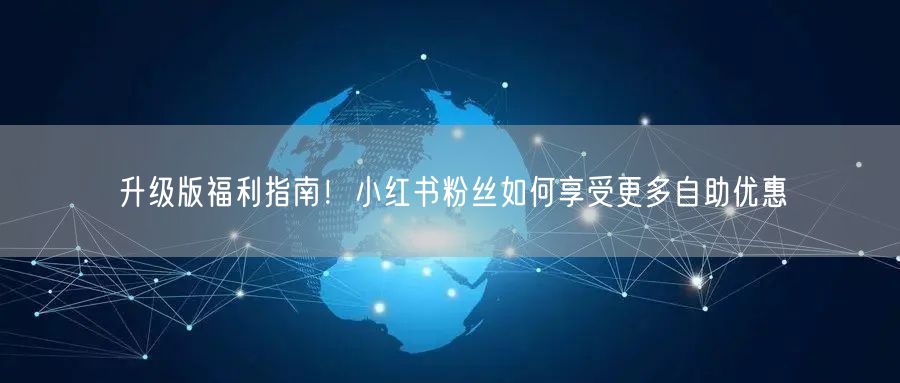 升级版福利指南！小红书粉丝如何享受更多自助优惠