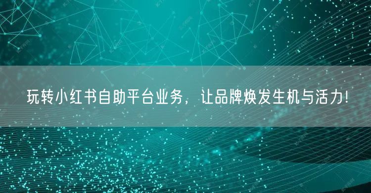 玩转小红书自助平台业务，让品牌焕发生机与活力！