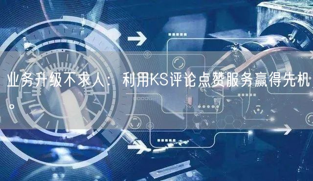业务升级不求人：利用KS评论点赞服务赢得先机。