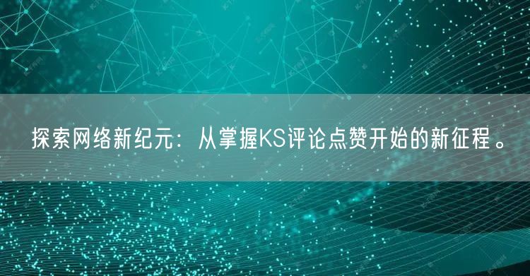 探索网络新纪元：从掌握KS评论点赞开始的新征程。