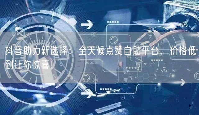 抖音助力新选择：全天候点赞自助平台，价格低到让你惊喜！