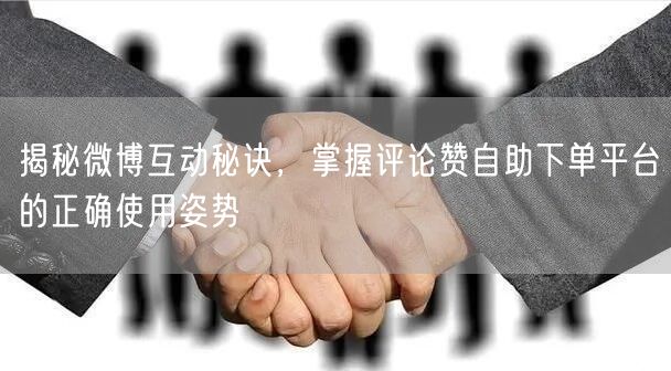 揭秘微博互动秘诀，掌握评论赞自助下单平台的正确使用姿势