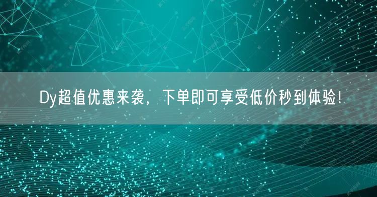 Dy超值优惠来袭，下单即可享受低价秒到体验！