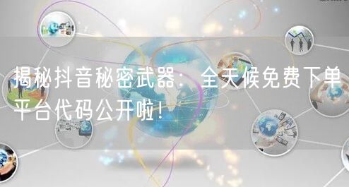 揭秘抖音秘密武器：全天候免费下单平台代码公开啦！