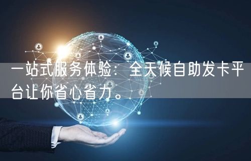 一站式服务体验：全天候自助发卡平台让你省心省力。