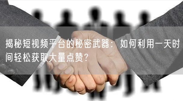 揭秘短视频平台的秘密武器：如何利用一天时间轻松获取大量点赞？