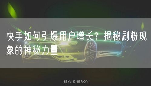 快手如何引爆用户增长？揭秘刷粉现象的神秘力量
