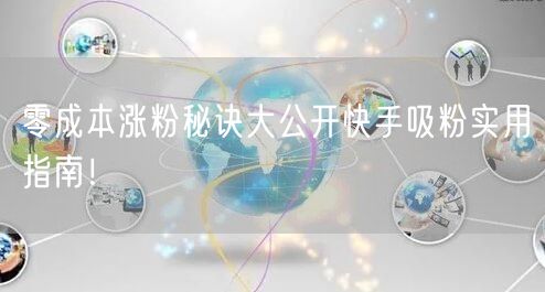 零成本涨粉秘诀大公开快手吸粉实用指南！