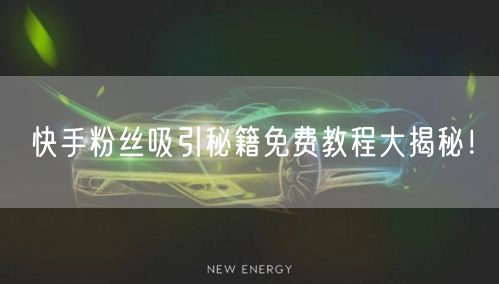 快手粉丝吸引秘籍免费教程大揭秘！