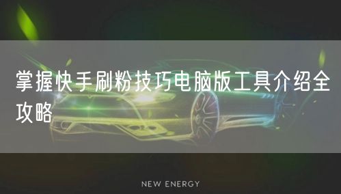 掌握快手刷粉技巧电脑版工具介绍全攻略