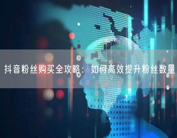 抖音粉丝购买全攻略：如何高效提升粉丝数量