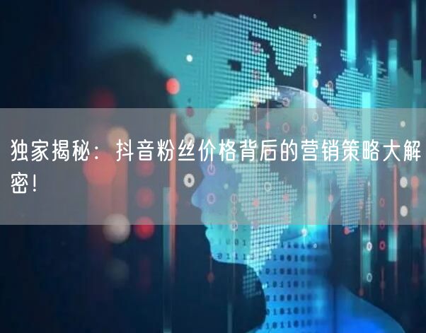 独家揭秘：抖音粉丝价格背后的营销策略大解密！