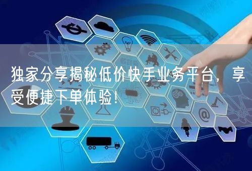 独家分享揭秘低价快手业务平台，享受便捷下单体验！