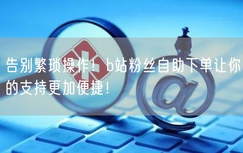 告别繁琐操作！b站粉丝自助下单让你的支持更加便捷！
