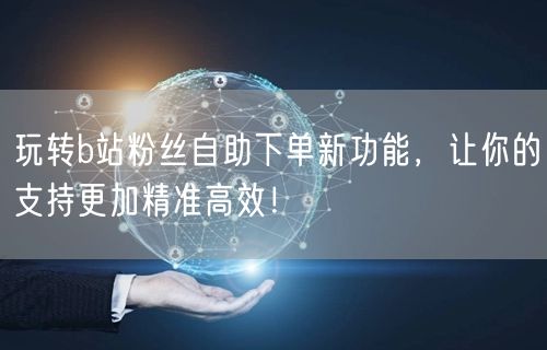 玩转b站粉丝自助下单新功能，让你的支持更加精准高效！