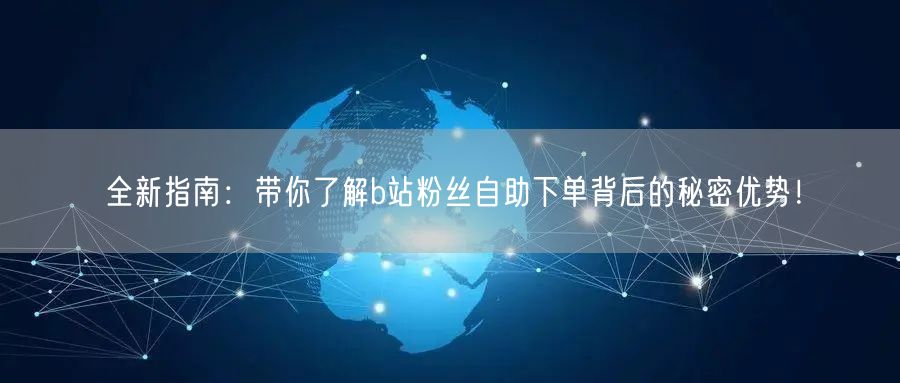 全新指南：带你了解b站粉丝自助下单背后的秘密优势！