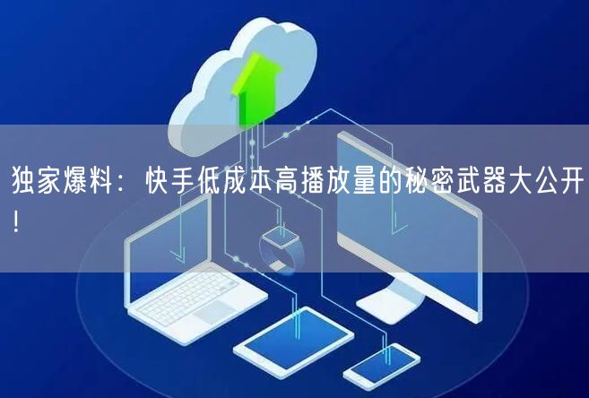 独家爆料：快手低成本高播放量的秘密武器大公开！