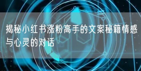 揭秘小红书涨粉高手的文案秘籍情感与心灵的对话