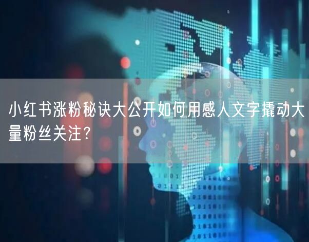 小红书涨粉秘诀大公开如何用感人文字撬动大量粉丝关注？