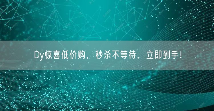 Dy惊喜低价购，秒杀不等待，立即到手！