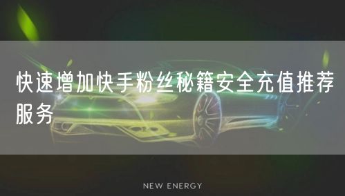 快速增加快手粉丝秘籍安全充值推荐服务