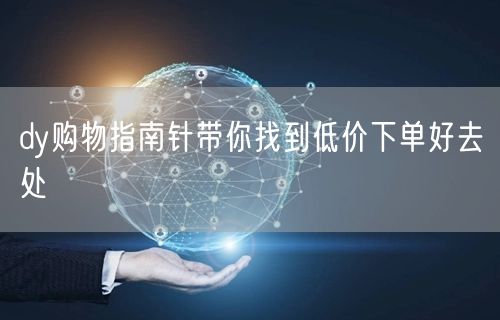 dy购物指南针带你找到低价下单好去处