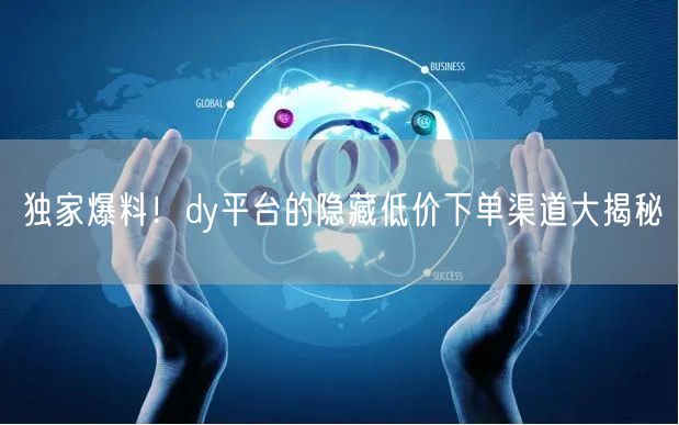 独家爆料！dy平台的隐藏低价下单渠道大揭秘