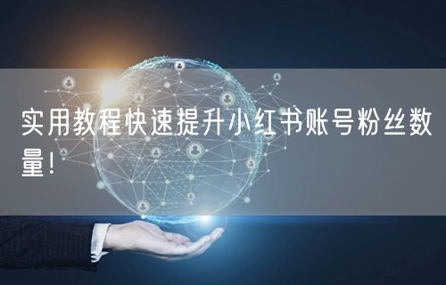 实用教程快速提升小红书账号粉丝数量！